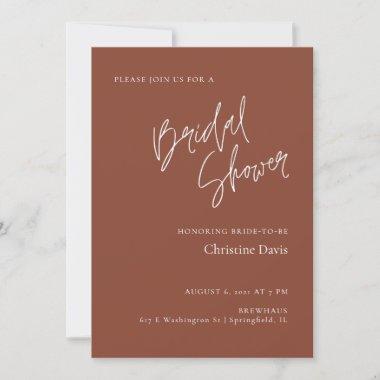 Simple Script Rust Bridal Shower Invitations