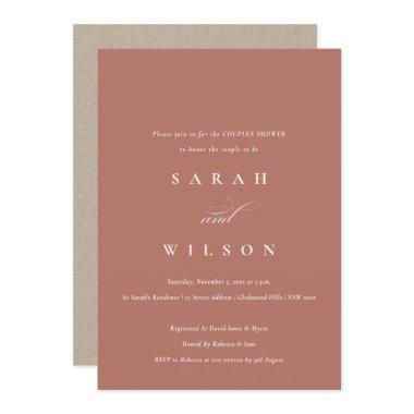 Simple Script Terracotta Couples Shower Invite