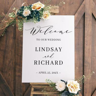 Simple Script Wedding Welcome Sign Canvas
