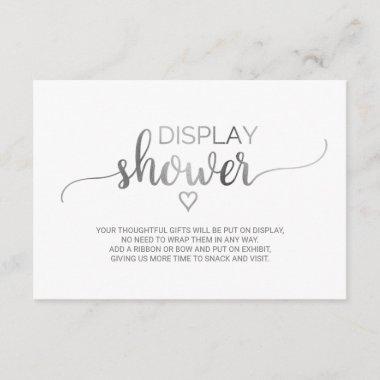 Simple Silver Calligraphy Display Shower Enclosure Invitations