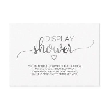 Simple Silver Calligraphy Display Shower Enclosure Invitations