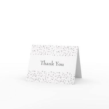 Simple Silver Love Hearts Confetti Thank You Invitations