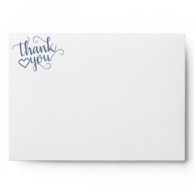 Simple Slate Thank You | Dusty Blue Return Address Envelope