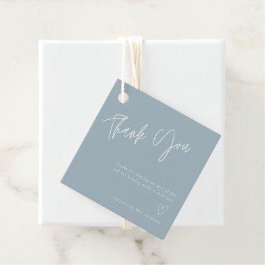 Simple Soft Blue Bridal Shower Thank You Favor Tags