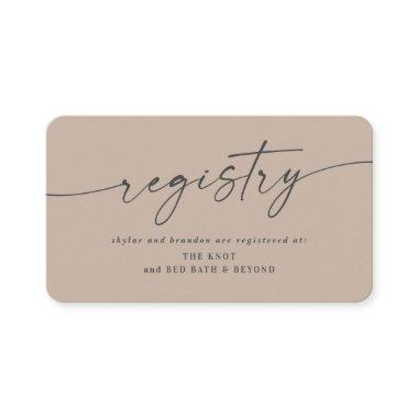 Simple Solid Beige Color Wedding Registry Enclosure