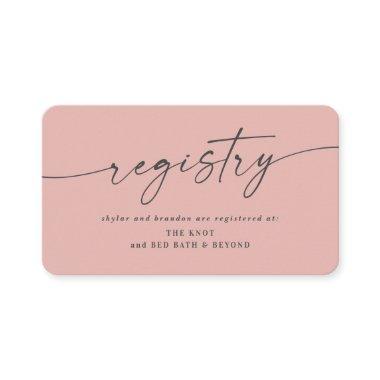 Simple Solid Blush Pink Color Wedding Registry Enclosure Invitations