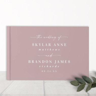 Simple Solid Color Dusty Mauve Pink Wedding Guest Book