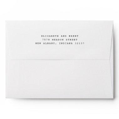 Simple Solid White Return Address Wedding Envelope