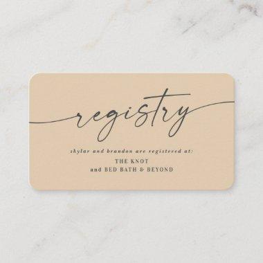 Simple Solid Yellow Color Wedding Registry Enclosure Invitations