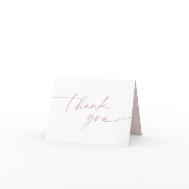 Simple stylish modern script pink  thank you