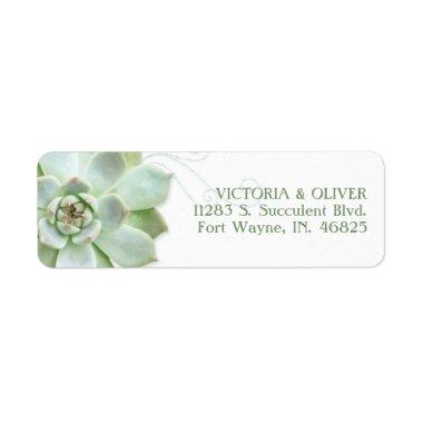 Simple Succulent Cactus Wedding Address Label