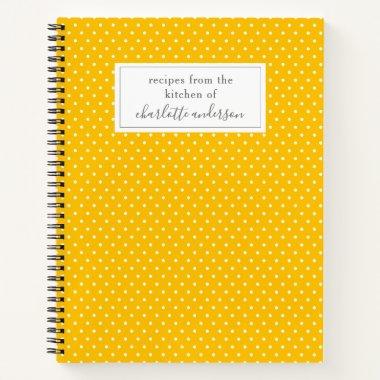 Simple Summer Yellow Dots Personalized Recipe Notebook