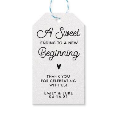 Simple Sweet Ending to a New Beginning Favor Gift Tags