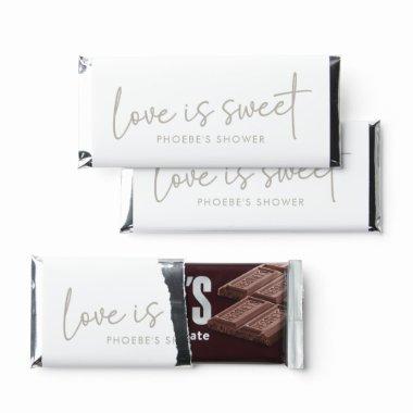 Simple Taupe and White Script  Large Hershey Bar Favors