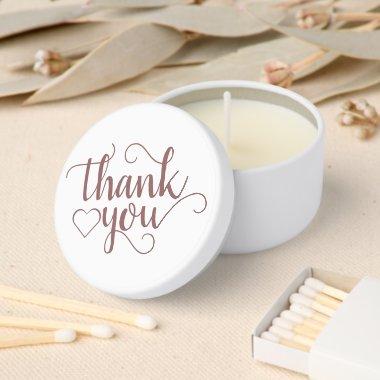 Simple Taupe Script | Desert Rose Thank You Mini Candle Favors