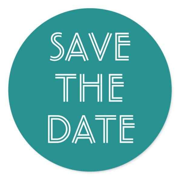 Simple Teal Save The Date Sticker