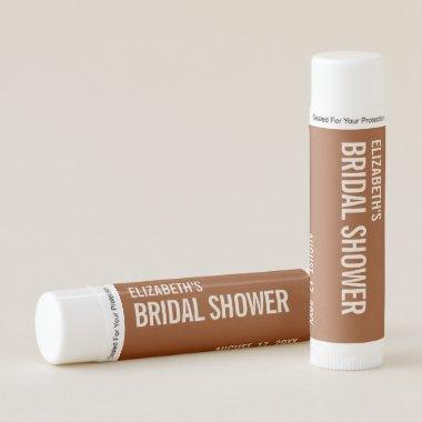 Simple Terracotta Typography Bridal Shower Lip Balm