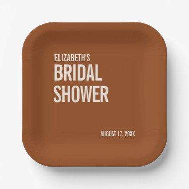 Simple Terracotta Typography  Paper Plates