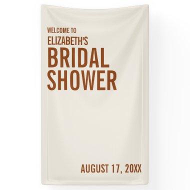 Simple Terracotta Typography Bridal Shower Welcome Banner