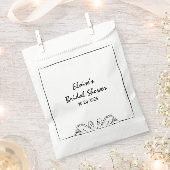 Simple Timeless Handwritten Swan  Favor Bag