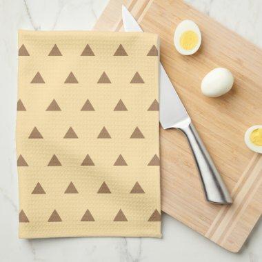 Simple Tringle Pattern Brown Kitchen Towel