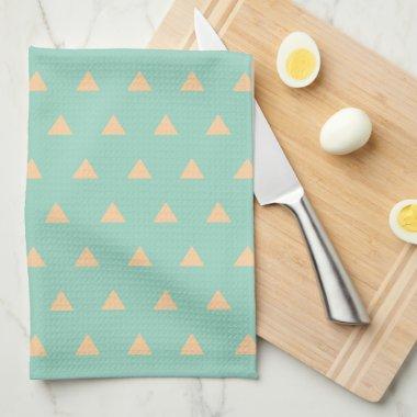 Simple Tringle Pattern Light Teal Kitchen Towel