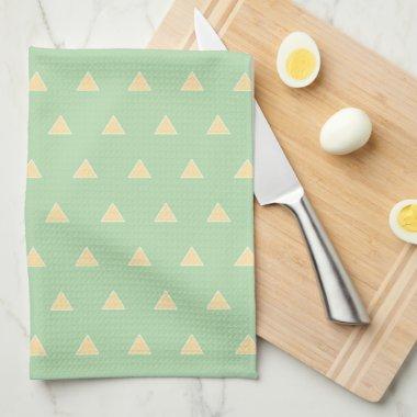 Simple Tringle Pattern Pale Green Kitchen Towel