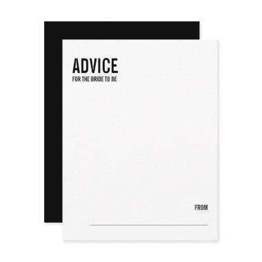 Simple Typography Bridal Shower Advice Card
