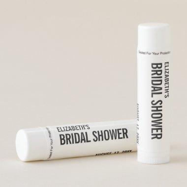 Simple Typography Bridal Shower Lip Balm