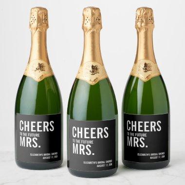 Simple Typography Bridal Shower Sparkling Wine Label