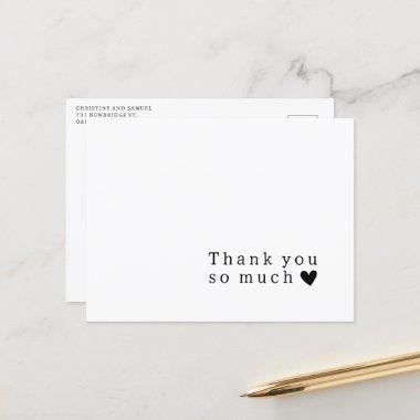 Simple Typography Heart Wedding Thank You Invitations