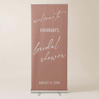Simple Typography Terracotta Bridal Shower Retractable Banner