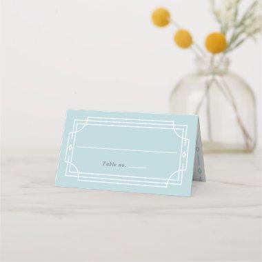 Simple Vintage Pastel Aqua Mint Wedding Place Invitations