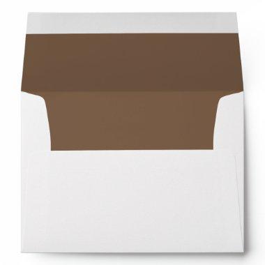 Simple Walnut Brown Return Address Lined Envelope