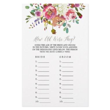 Simple Watercolor Bouquet How Old Were They Game