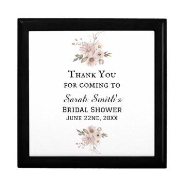 Simple Watercolor Floral Bridal Shower Thank You Gift Box