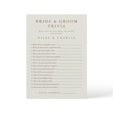Simple Wedding  Trivia Game
