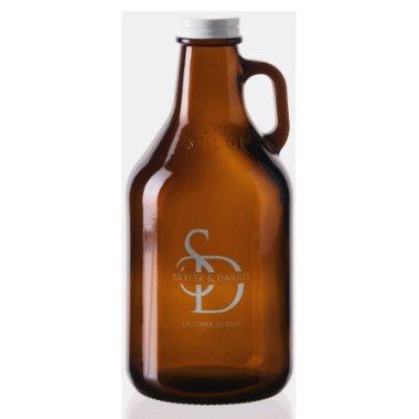Simple Wedding Monogram Personalized With Name Growler