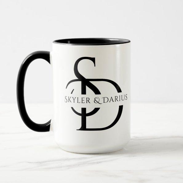 Simple Wedding Monogram Personalized With Name Mug