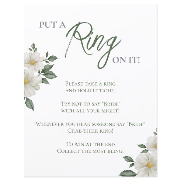 Simple White Floral  Ring Game