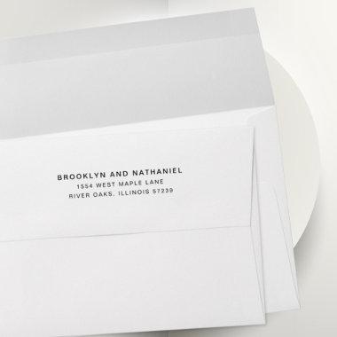 Simple White Return Address Lined Envelope