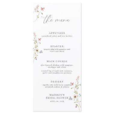Simple Wildflower Love in Bloom  Menu