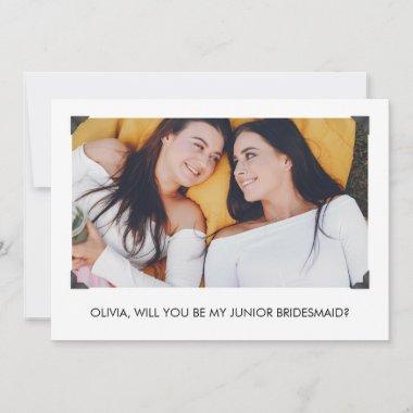 Simple Will You Be My Junior Bridesmaid Photo Invitations