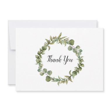 Simple Woodland Eucalyptus Greenery Thank You Invitations