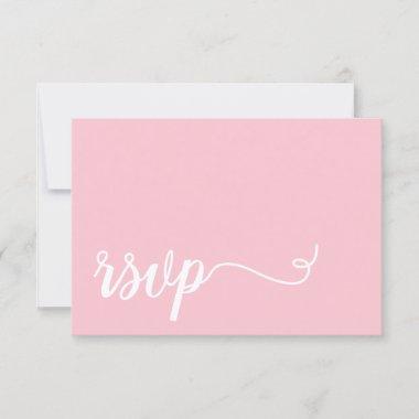 Simpleb Pink and white Calligraphy RSVP Wedding
