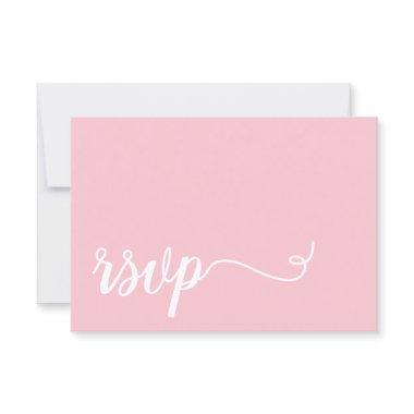 Simpleb Pink and white Calligraphy RSVP Wedding