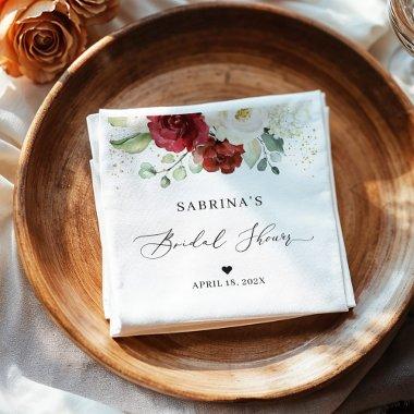 Simply Beautiful Red White Floral  Napkins