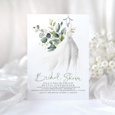 Simply Elegant Eucalyptus Greenery Bridal Shower Invitations