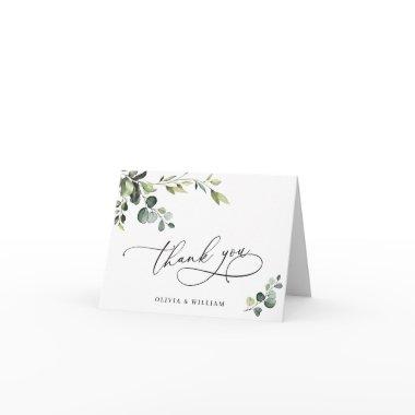 Simply Elegant Eucalyptus Watercolor Floral QR Thank You