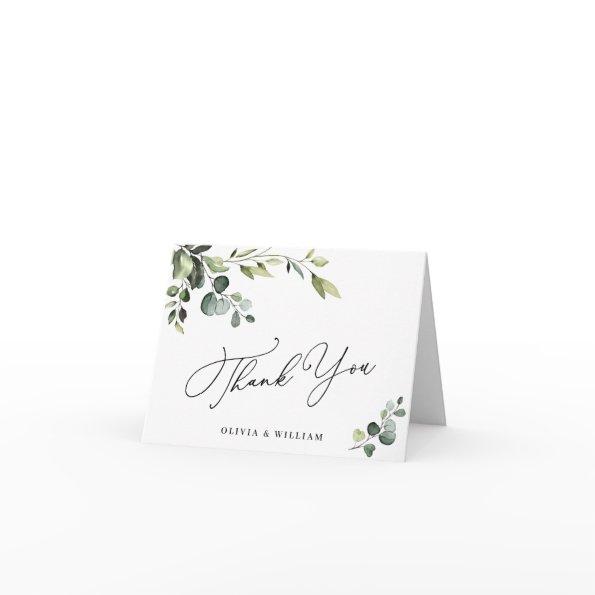 Simply Elegant Eucalyptus Watercolor Floral QR Thank You